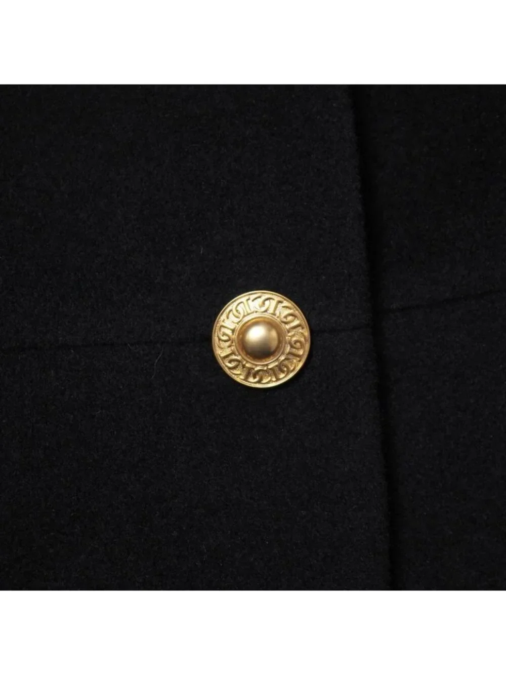 Dior Vintage Collarless Jacket 9 CD Button Angora Blend Wool